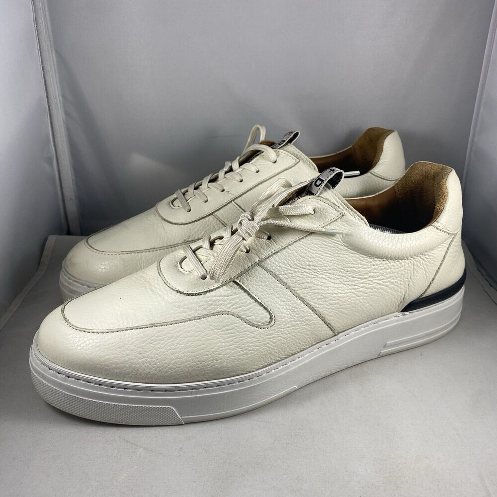 DUKE + DEXTER Mens UK 12 US 12.5 - 13 Beige Leather Ritchie Sneakers Shoes